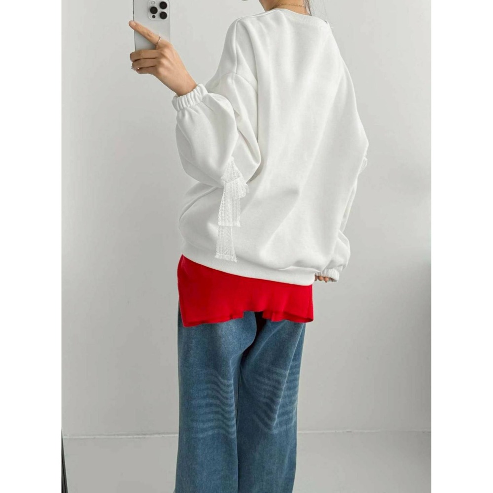 [預購 每周日中午 12:00收單] 2026 韓國  寬鬆家 蕾絲設計上衣-細節圖2