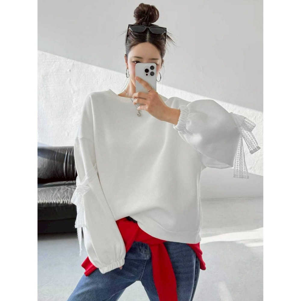 [預購 每周日中午 12:00收單] 2026 韓國  寬鬆家 蕾絲設計上衣-細節圖4