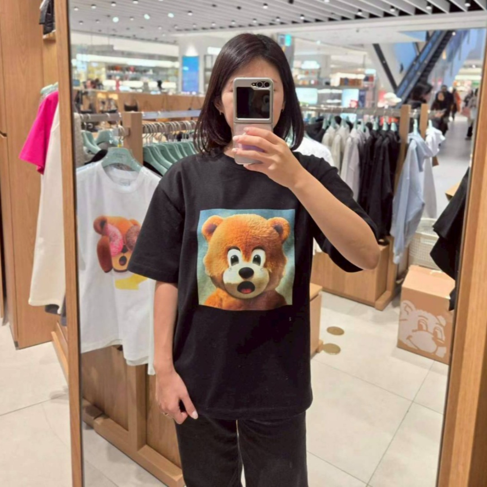 [預購 每周日中午 12:00收單] 2026 韓國 ADLV 春夏新款 可愛小熊大頭上衣 (黑色款)-細節圖4