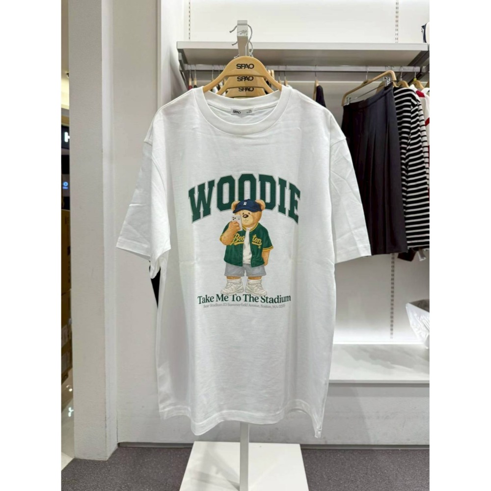 [預購 每周日中午 12:00收單] 2026 韓國  SPAO WOODIE 熊短袖上衣-細節圖2