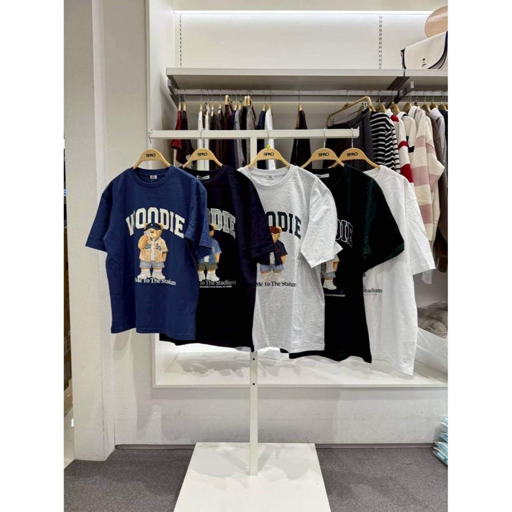 [預購 每周日中午 12:00收單] 2026 韓國  SPAO WOODIE 熊短袖上衣-細節圖3