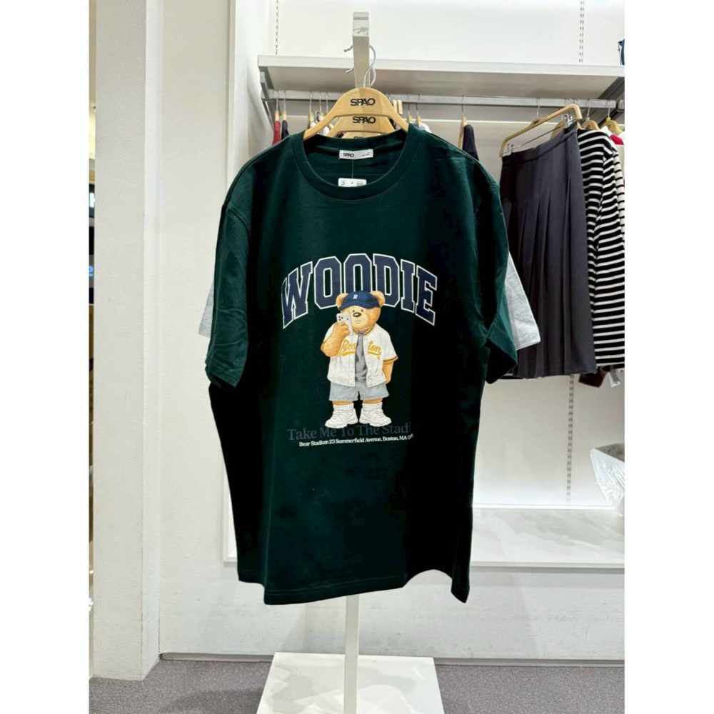 [預購 每周日中午 12:00收單] 2026 韓國  SPAO WOODIE 熊短袖上衣-細節圖5