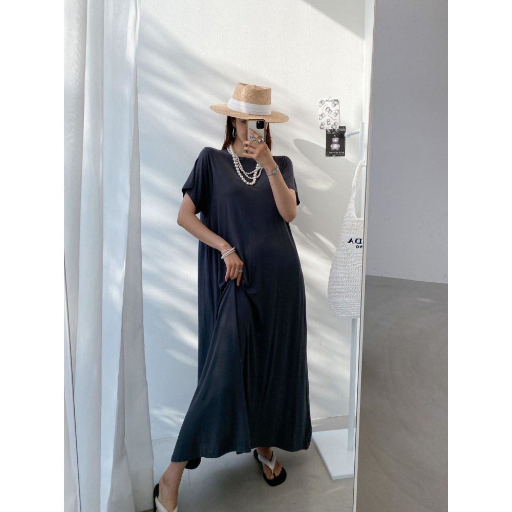 [預購 每周日中午 12:00收單] 2026 韓國 春夏女裝 人造絲寬鬆洋裝-細節圖2