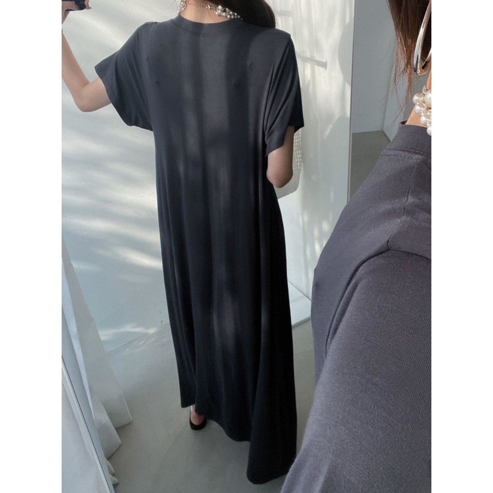 [預購 每周日中午 12:00收單] 2026 韓國 春夏女裝 人造絲寬鬆洋裝-細節圖3