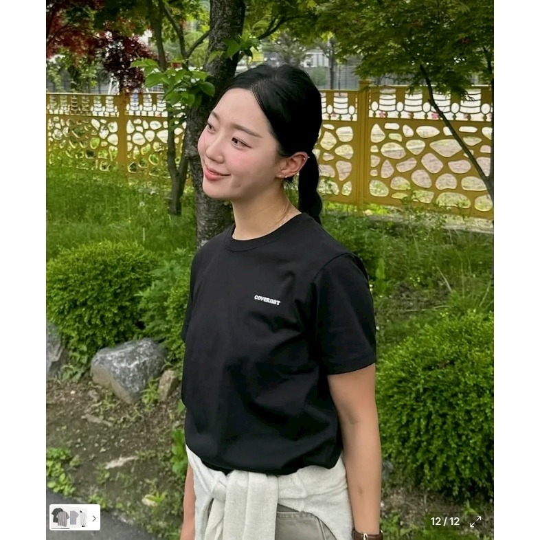 韓國打折ING [預購 每周日中午 12:00收單] 2026 韓國COVERNAT 女款夏季涼感棉短袖上衣 1+1特惠-細節圖7