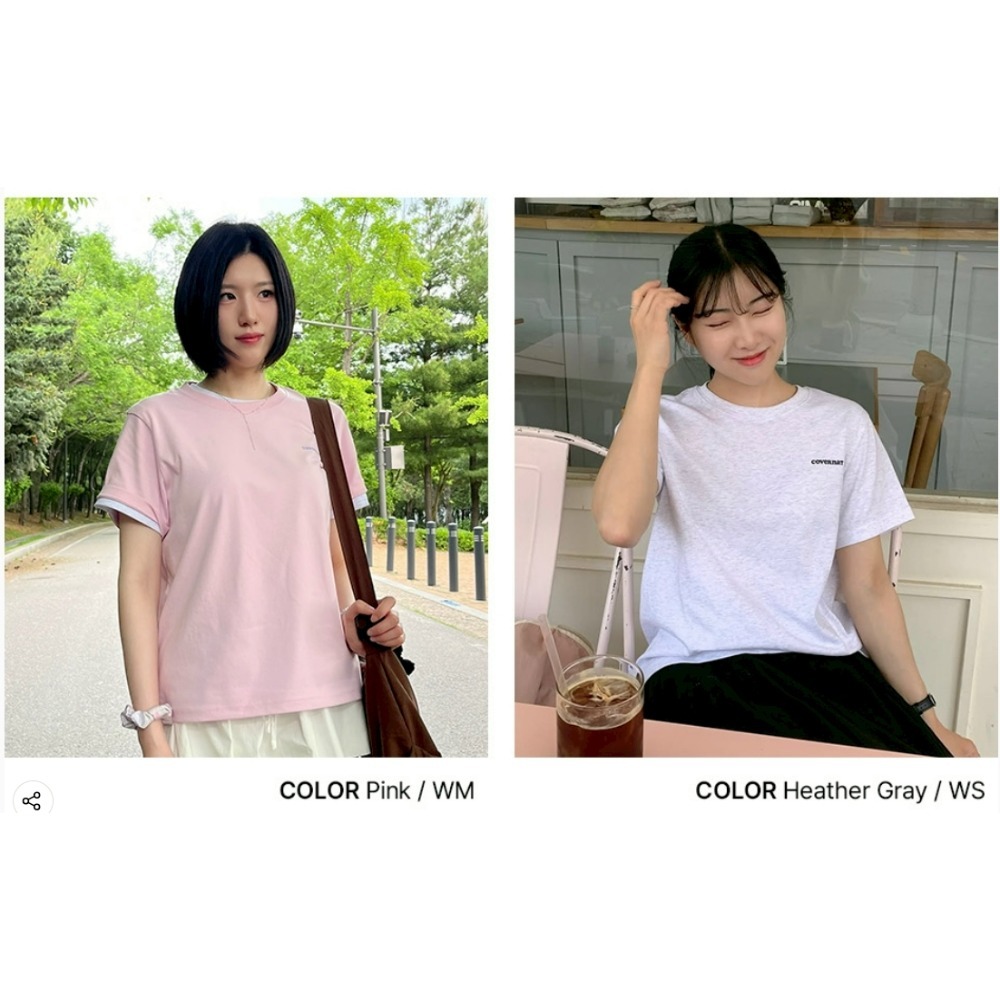 韓國打折ING [預購 每周日中午 12:00收單] 2026 韓國COVERNAT 女款夏季涼感棉短袖上衣 1+1特惠-規格圖11