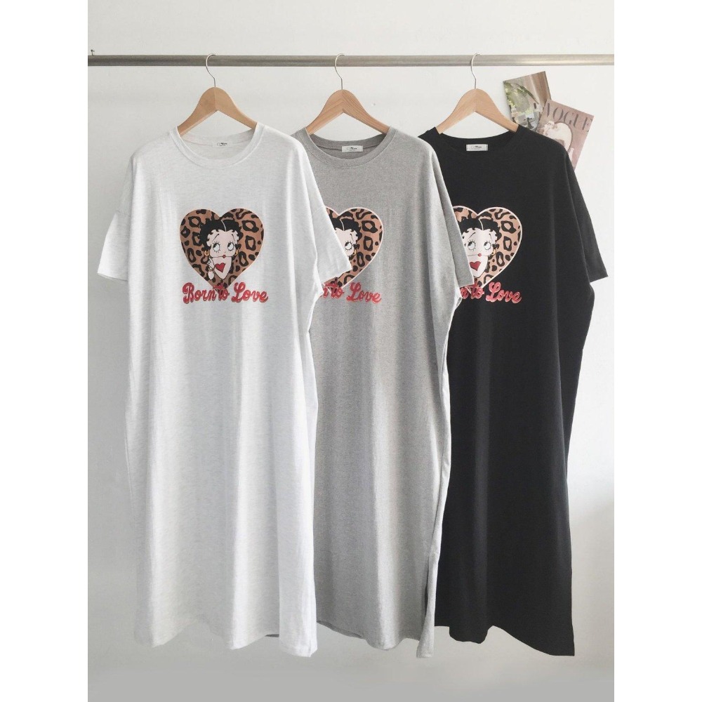 [預購 每周日中午 12:00收單] 2026 韓國 春夏女裝 貝蒂愛心圖案 休閒洋裝-規格圖5