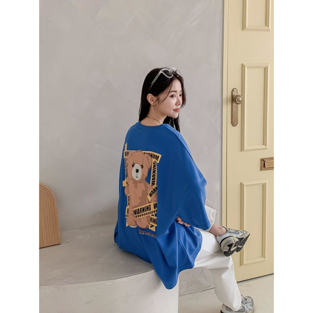 [預購 每周日中午 12:00收單] 2026 韓國 春夏女裝 貼紙小熊圖案 上衣-細節圖6