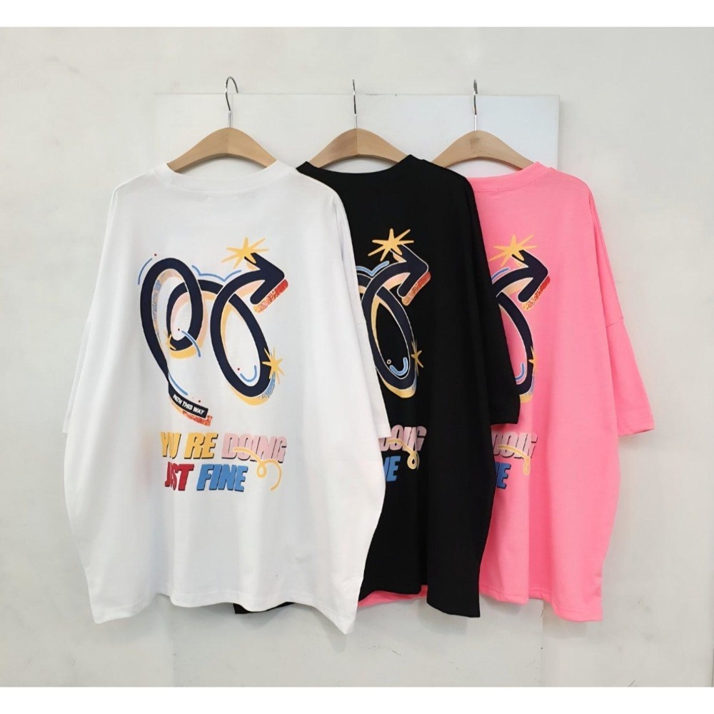 [預購 每周日中午 12:00收單] 2026 韓國 春夏女裝 彩色塗鴉英文上衣-規格圖6