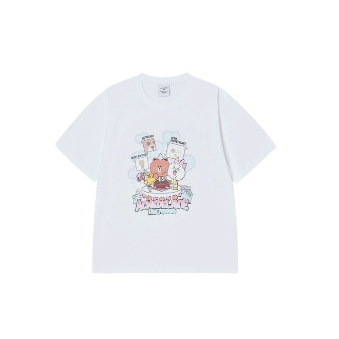 [預購 每周日中午 12:00收單] 2026 韓國  ADLV  X  LINE 聯名系列短袖上衣-生日派對(中性)-細節圖2