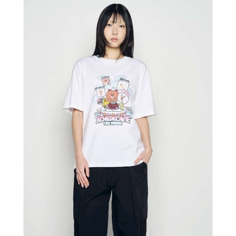 [預購 每周日中午 12:00收單] 2026 韓國  ADLV  X  LINE 聯名系列短袖上衣-生日派對(中性)-細節圖3