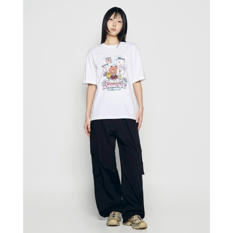 [預購 每周日中午 12:00收單] 2026 韓國  ADLV  X  LINE 聯名系列短袖上衣-生日派對(中性)-細節圖4