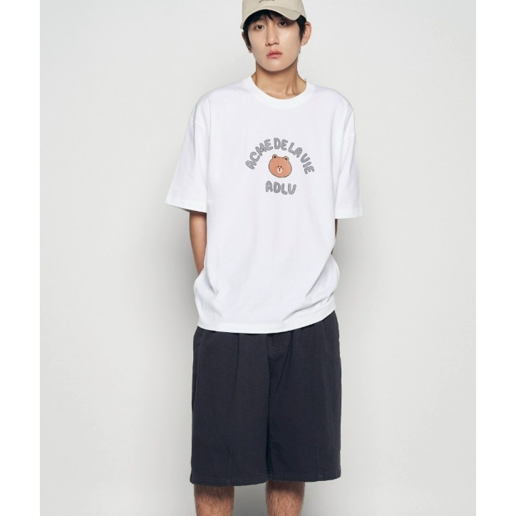 [預購 每周日中午 12:00收單] 2026 韓國  ADLV  X  LINE 聯名系列短袖上衣-熊大-細節圖5