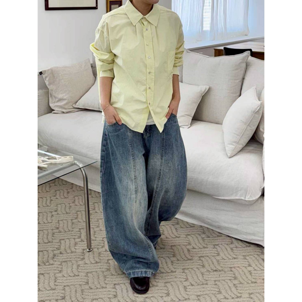 [預購 每周日中午 12:00收單] 2026 韓國 春夏女裝 時尚牛仔寬褲-細節圖9