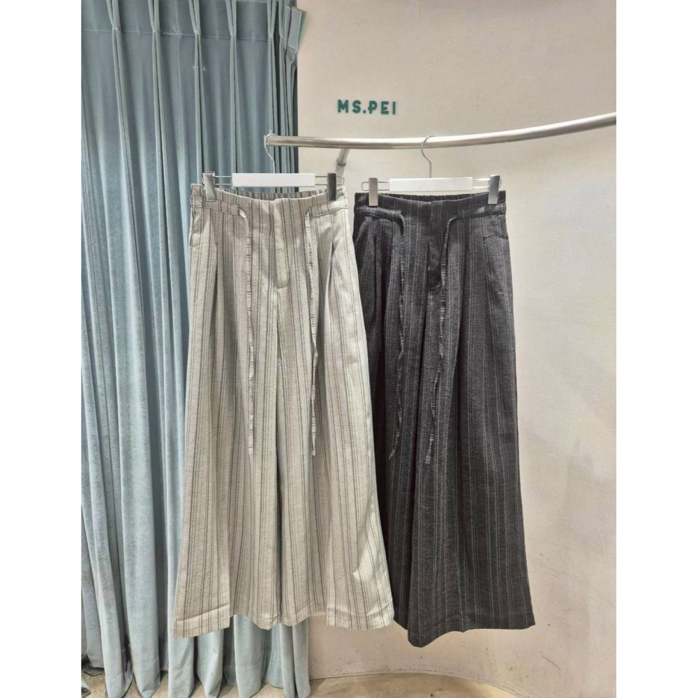 [預購 每周日中午 12:00收單] 2026 韓國 春夏女裝 飄逸綁帶亞麻寬褲-細節圖4