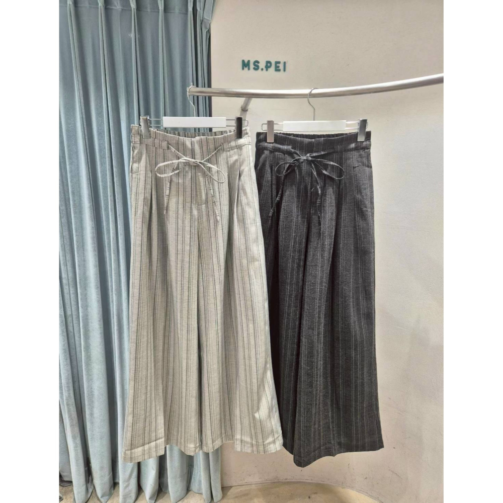 [預購 每周日中午 12:00收單] 2026 韓國 春夏女裝 飄逸綁帶亞麻寬褲-細節圖5