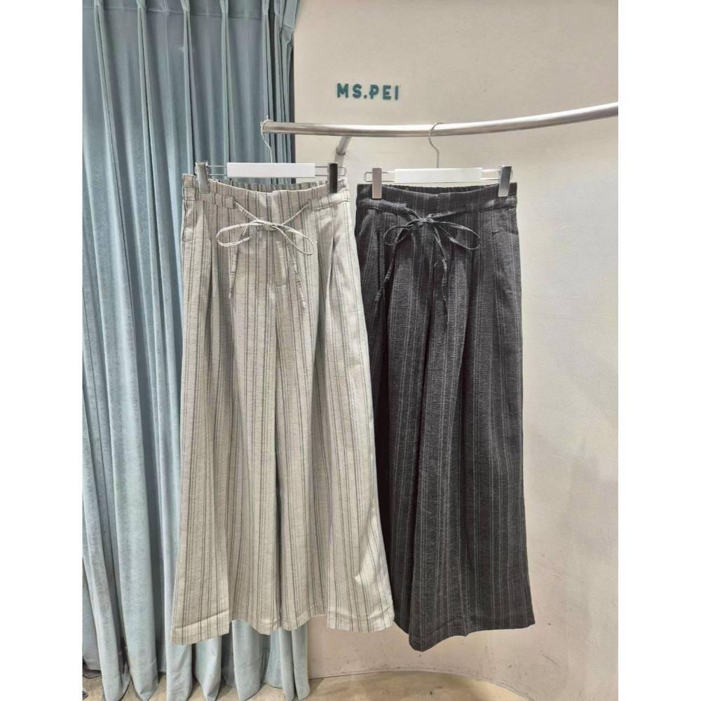 [預購 每周日中午 12:00收單] 2026 韓國 春夏女裝 飄逸綁帶亞麻寬褲-規格圖5