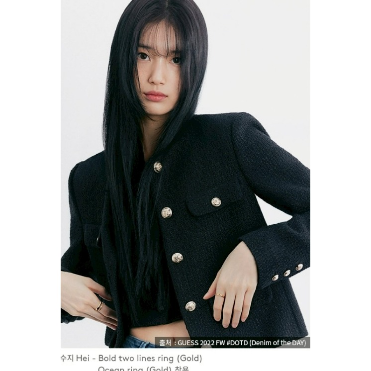 [預購 每周日中午 12:00收單] 2026 韓國  HEI 秀智,金宣虎戴 bold two lines ring-細節圖10