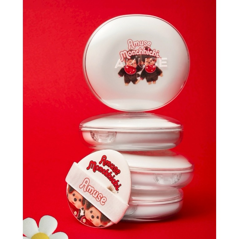 [預購 每周日中午 12:00收單] 2026 韓國  AMUSE × Monchhichi 限量聯名：陶瓷肌完美氣墊-細節圖4