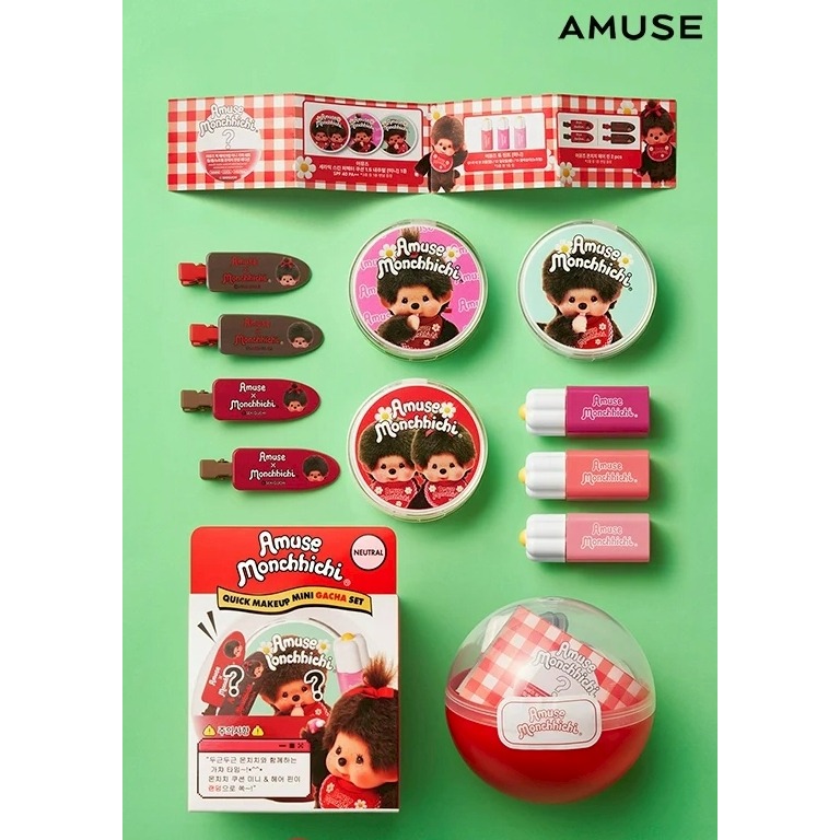 [預購 每周日中午 12:00收單] 2026 韓國 AMUSE × Monchhichi 限量聯名快閃美妝迷你扭蛋套裝-細節圖11