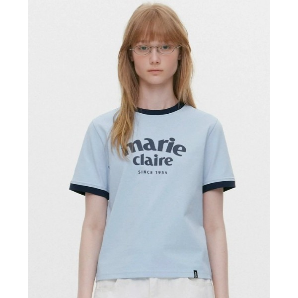 [預購 每周日中午 12:00收單] 2026 韓國 春夏女裝 MARIE CLAIRE  大標LOGO 壓邊上衣-細節圖4