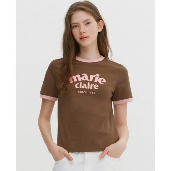 [預購 每周日中午 12:00收單] 2026 韓國 春夏女裝 MARIE CLAIRE  大標LOGO 壓邊上衣-細節圖6