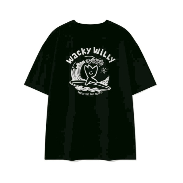 [韓國打折ing][預購 每周日中午 12:00收單] 2026 韓國 WACKY WILLY 火炬人  衝浪上衣-黑