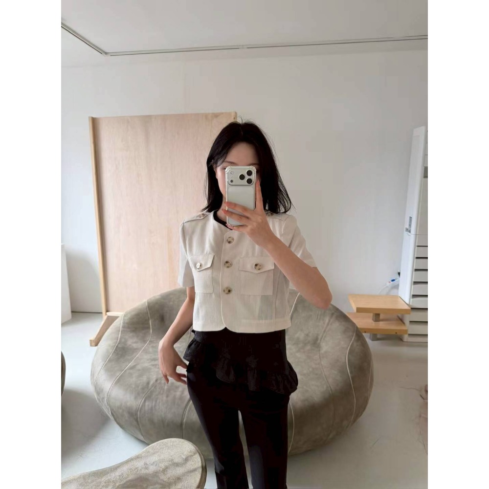 [換季打折款!! 隨時斷貨喔][2026.07.09 中午12:00收單] 2026 韓國 春夏女裝 亞麻短袖小外套-規格圖8