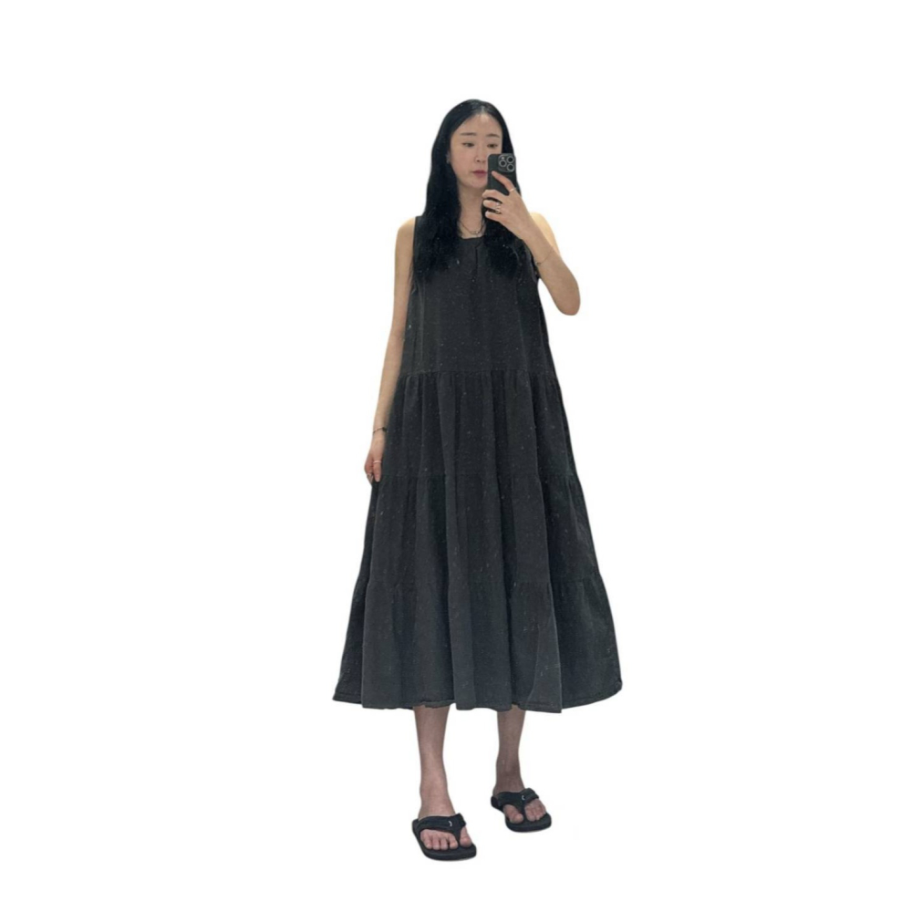 [預購 每周日中午 12:00收單] 2026 韓國 春夏女裝 多層次背心式蛋糕連衣裙-細節圖4