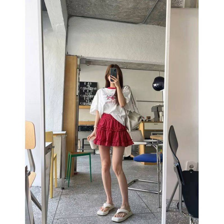 [預購 每周日中午 12:00收單] 2026 韓國 春夏女裝 點點短裙-細節圖5
