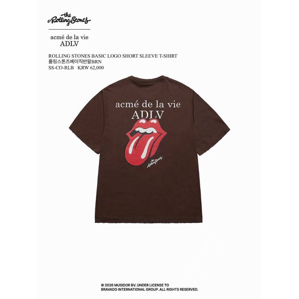 [預購 每周日中午 12:00收單] 2026 韓國 ADLV X ROLLING STONE 滾石聯名系列  吐舌上衣-規格圖9