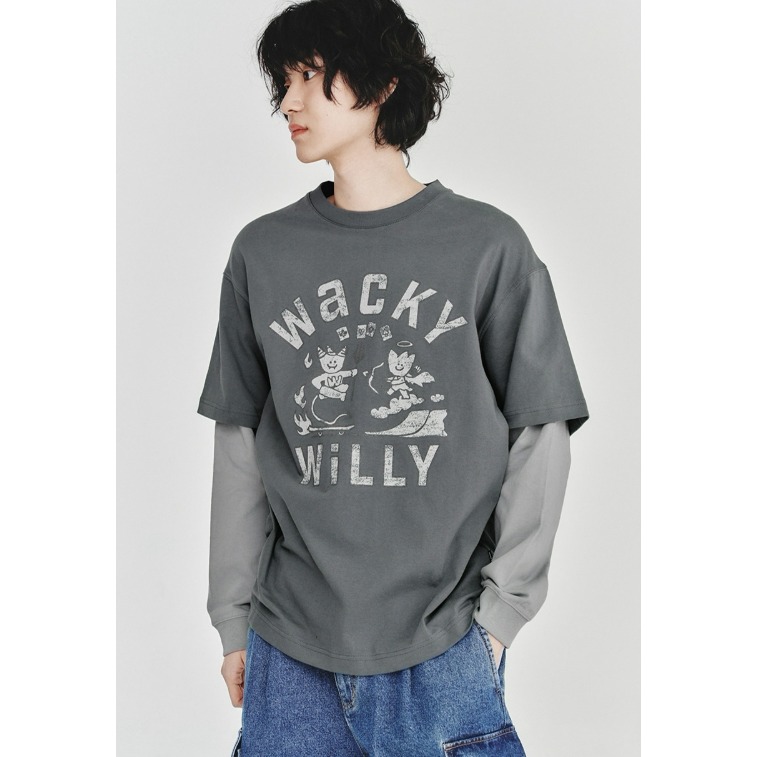 [韓國打折ing][預購 每周日中午 12:00收單] 2026 韓國 WACKY WILLY  中性款火炬人假兩件-細節圖4