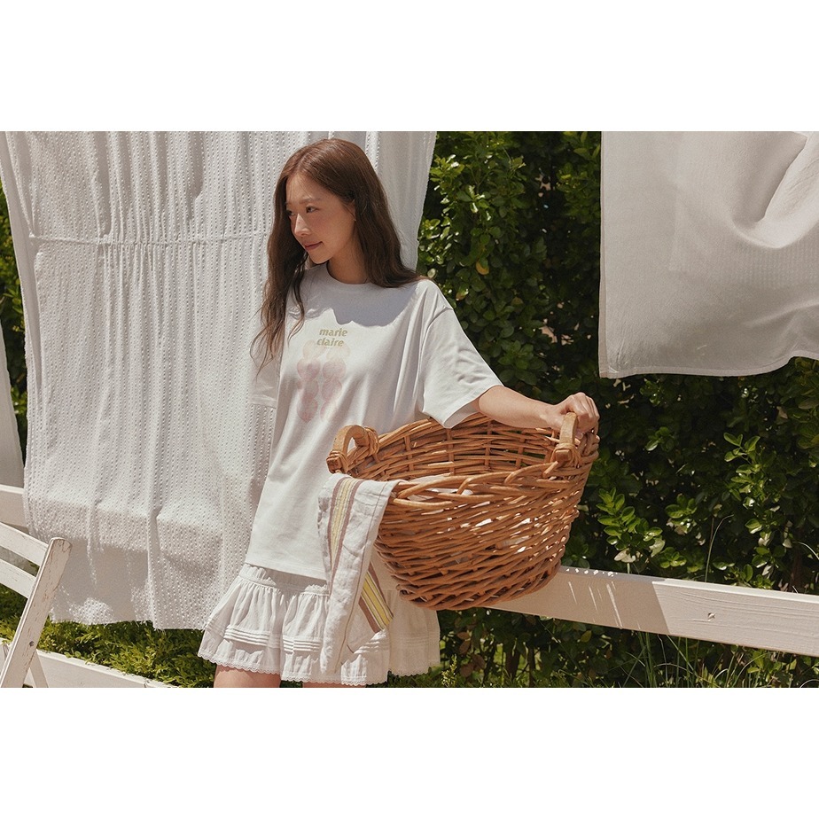[韓國打折ing][預購 每周日中午 12:00收單] 2026 韓國 MARIE CLAIRE 桃子寬鬆上衣-細節圖6