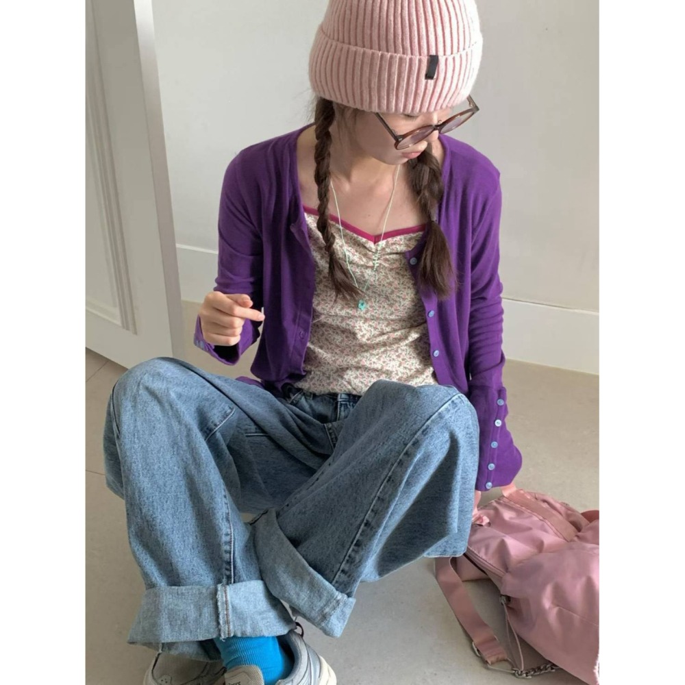 [預購 每周日中午 12:00收單] 2026 韓國 秋季新款女裝 小碎花細肩帶背心-細節圖6