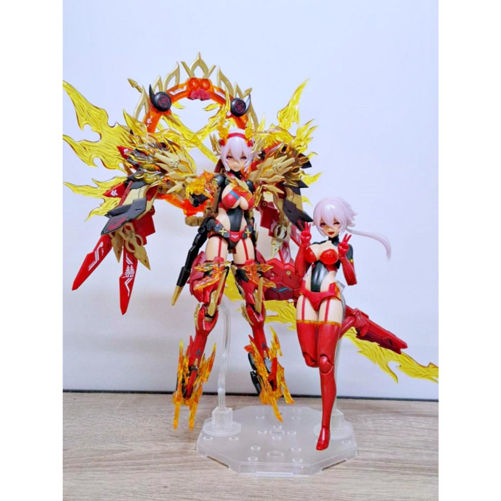 【出清已組模型】 壽屋 女神裝置 皇巫 素戔嗚尊 須佐之男 紅蓮 組裝 完成品 機娘 模型 1/12 可動 雙素體-細節圖2