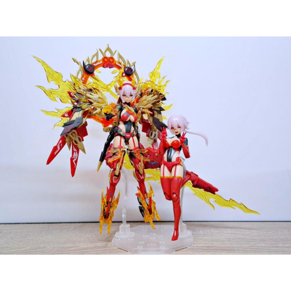 【出清已組模型】 壽屋 女神裝置 皇巫 素戔嗚尊 須佐之男 紅蓮 組裝 完成品 機娘 模型 1/12 可動 雙素體-細節圖3