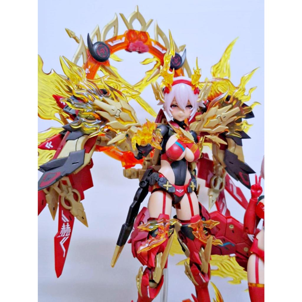 【出清已組模型】 壽屋 女神裝置 皇巫 素戔嗚尊 須佐之男 紅蓮 組裝 完成品 機娘 模型 1/12 可動 雙素體-細節圖5