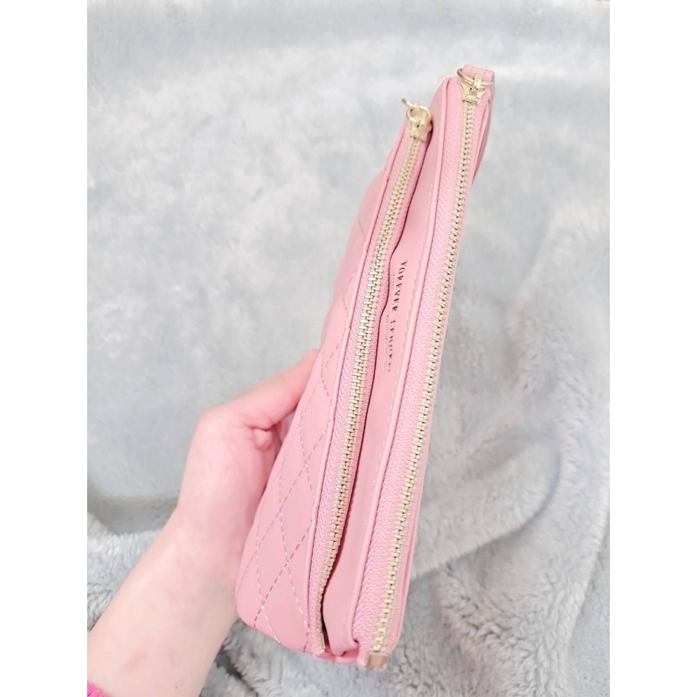 淺粉大空間雙層手拿包-細節圖2