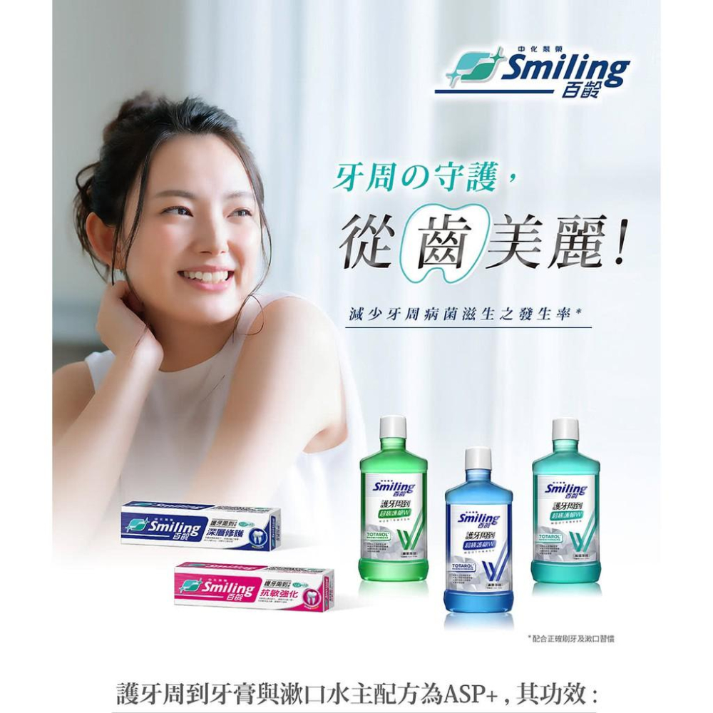 百齡Smiling 護牙周到牙膏-清新全效護理 110g-細節圖2