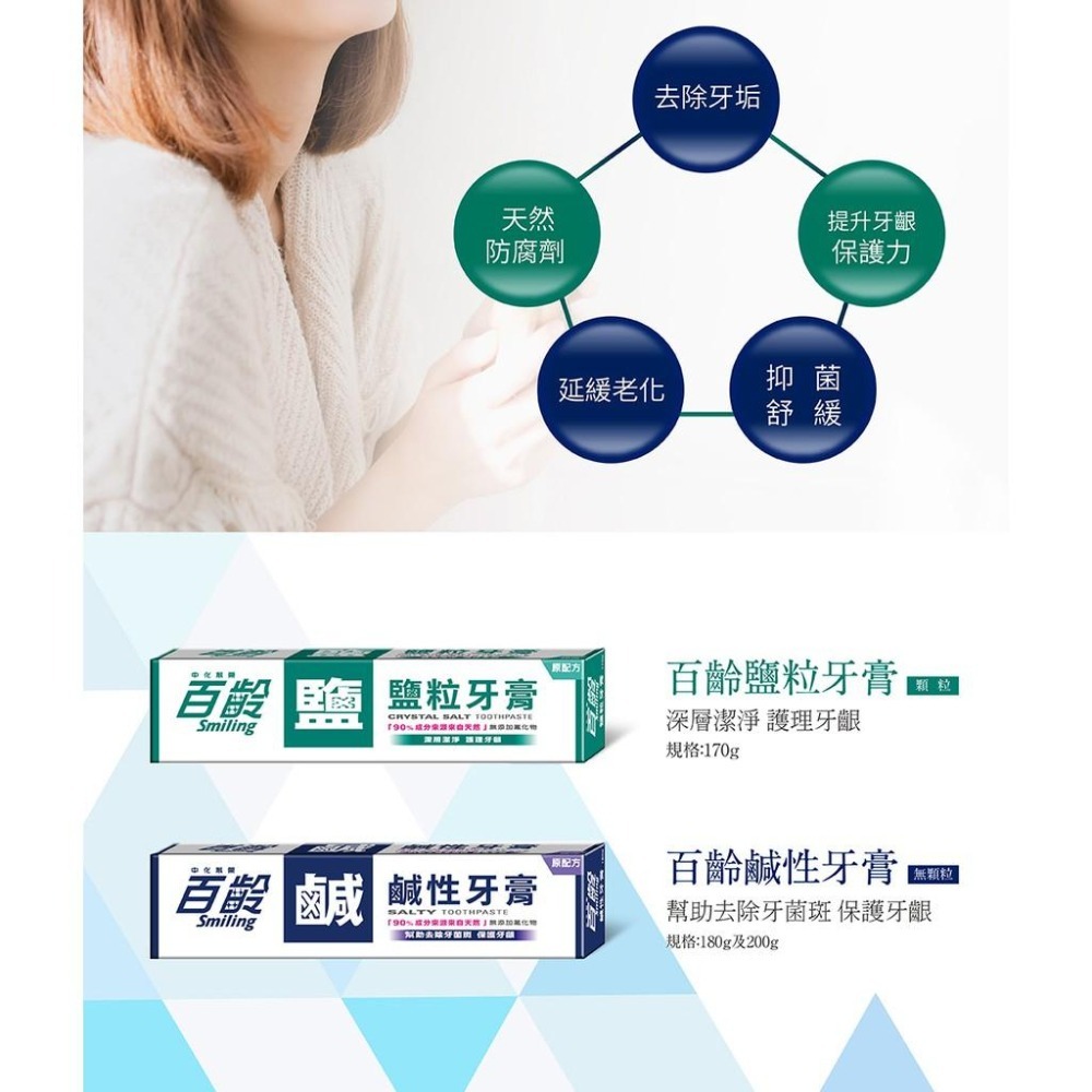 百齡Smiling 鹹性牙膏 200gX2 (2入組)-細節圖4