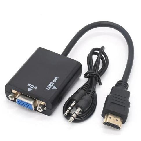 HDMI公 轉 VGA母 凸頭轉接線 轉換線 帶音頻 HDMI TO VGA