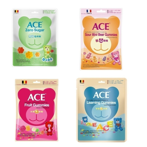 【ACE】天然Q軟糖 (無糖/酸熊/字母/水果) 隨手包/量販包