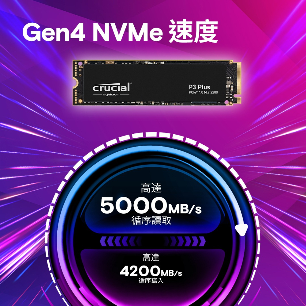 全新 原廠 美光 P3 Plus M.2 SSD 2TB PCIe Gen4 PCIe 固態硬碟-細節圖2