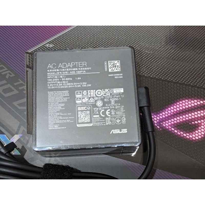 ASUS 華碩 ROG A20-100P1A 100W TYPE-C 變壓器/充電器 20V/5A-PD-細節圖2