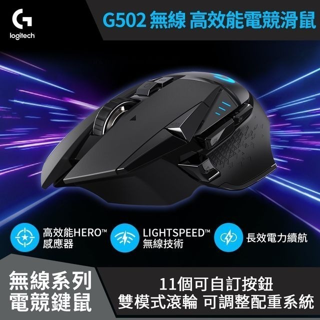 全新 公司貨 羅技 G502 LIGHTSPEED 高效能無線電競滑鼠-細節圖2