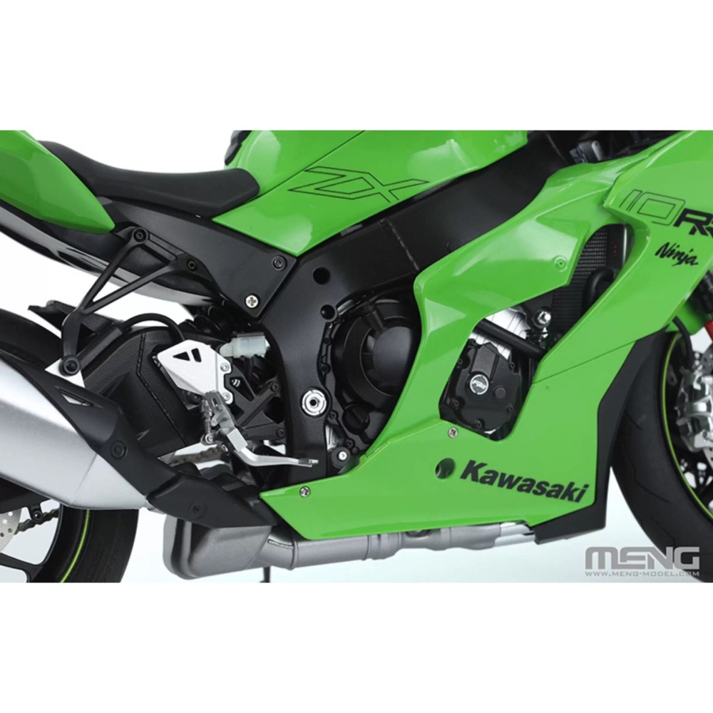 MENG 1/9 川崎 Ninja ZX-10RR 悅色版 (可搭購前可動式金屬前叉改裝件) 組裝模型-細節圖3