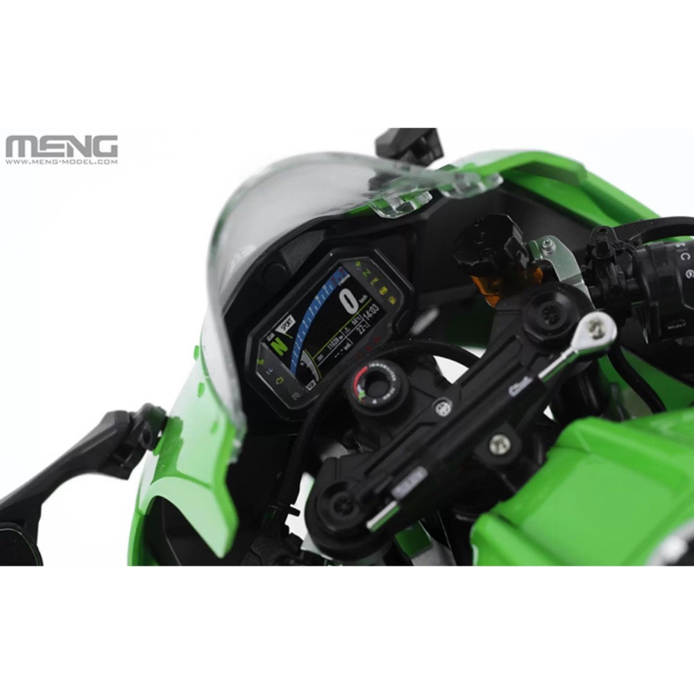 MENG 1/9 川崎 Ninja ZX-10RR 悅色版 (可搭購前可動式金屬前叉改裝件) 組裝模型-細節圖5