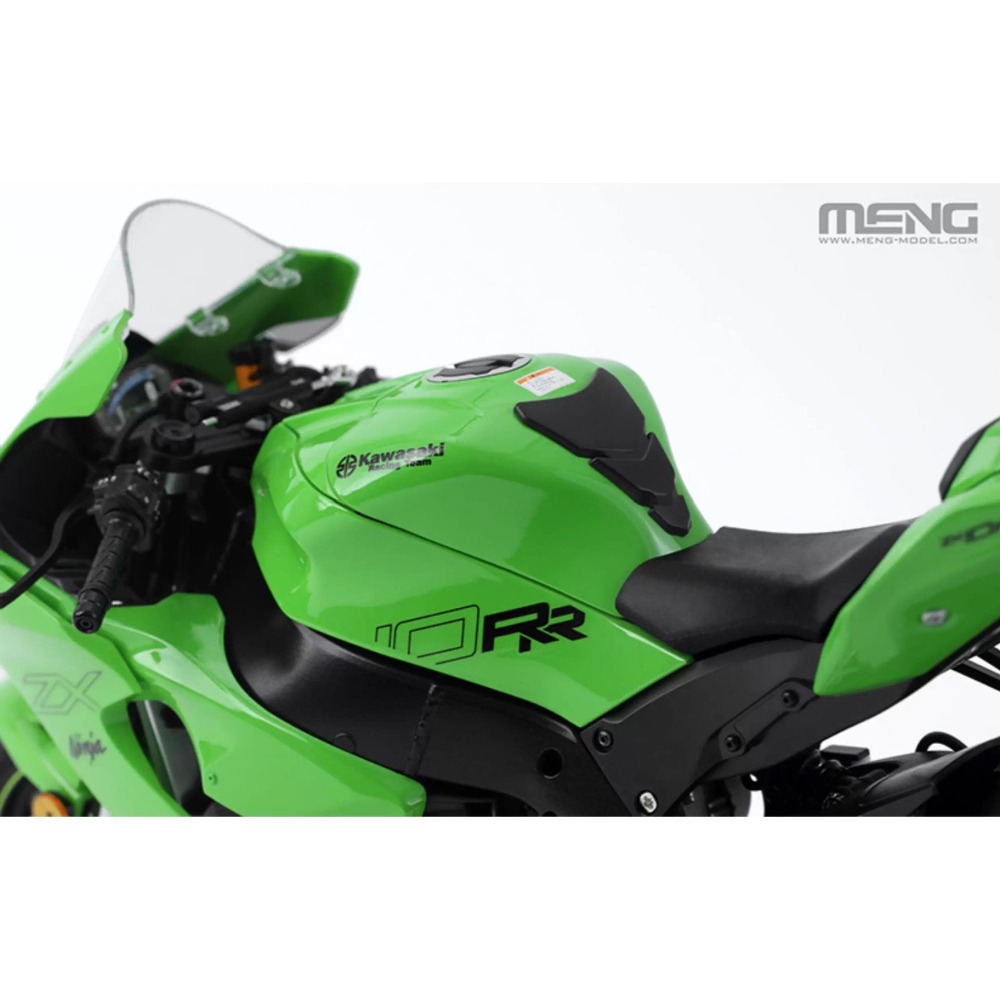 MENG 1/9 川崎 Ninja ZX-10RR 悅色版 (可搭購前可動式金屬前叉改裝件) 組裝模型-細節圖6