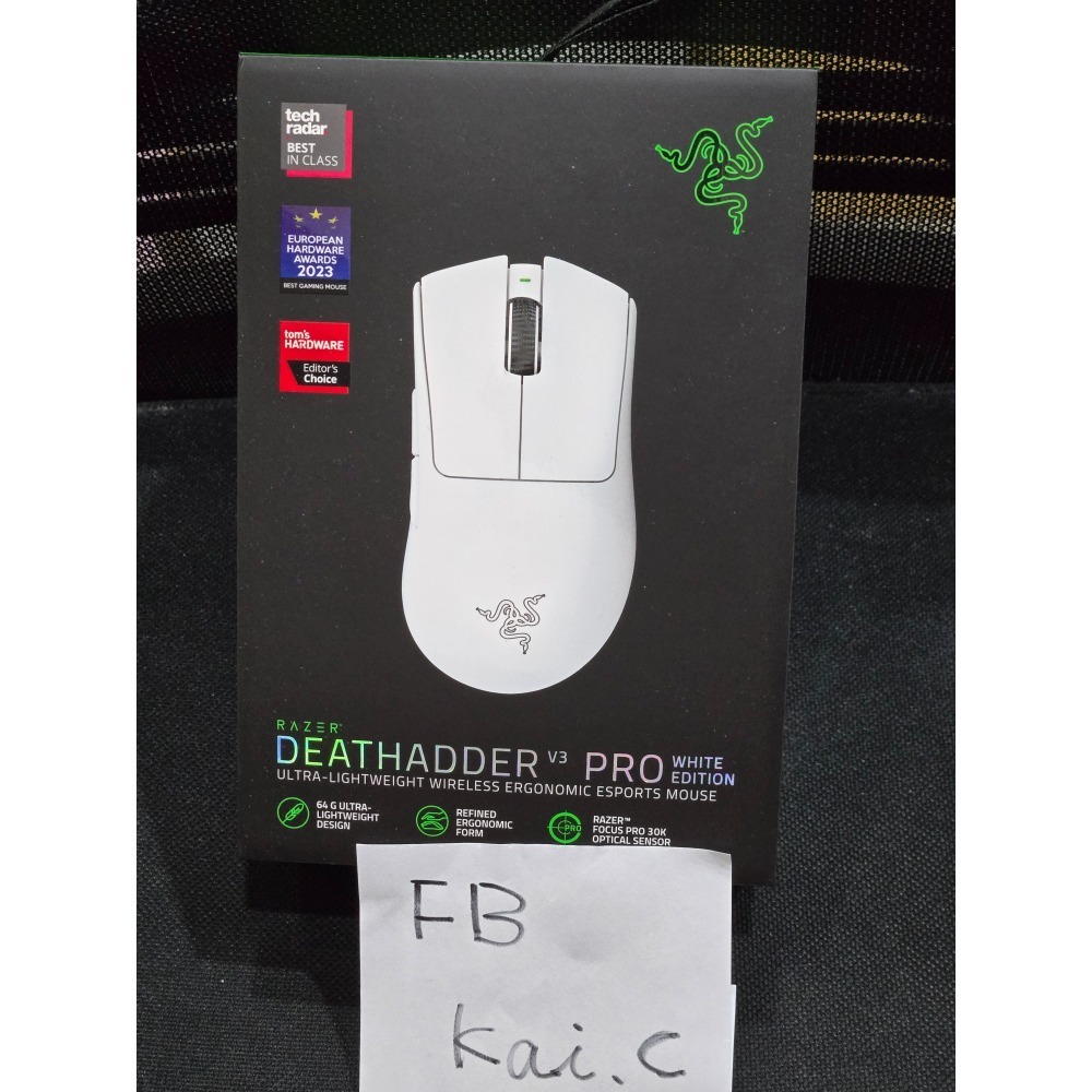 RAZER 雷蛇DeathAdder V3 PRO 煉獄蝰蛇 超輕量無線人體工學滑鼠-白色-細節圖2
