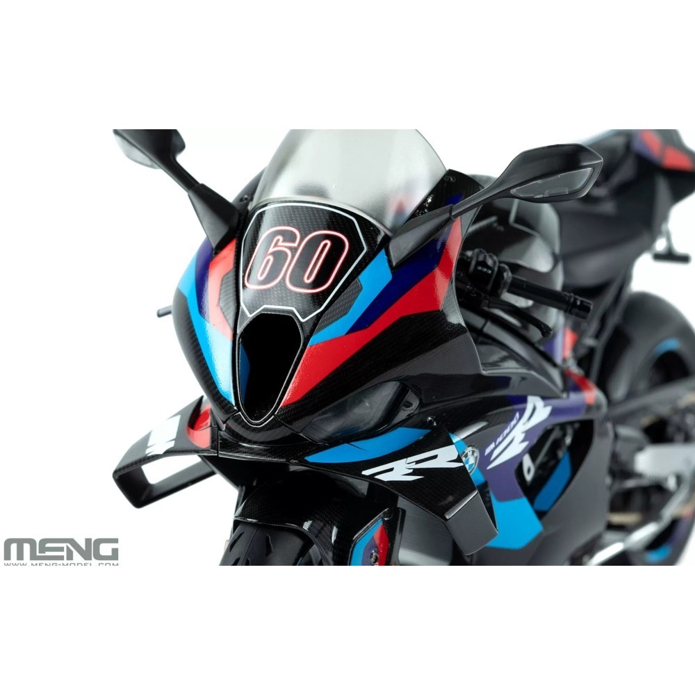 MENG 1/9 MT-009S BMW M 1000RR 摩托車 組裝模型（悅色版）可搭改裝套件-細節圖3